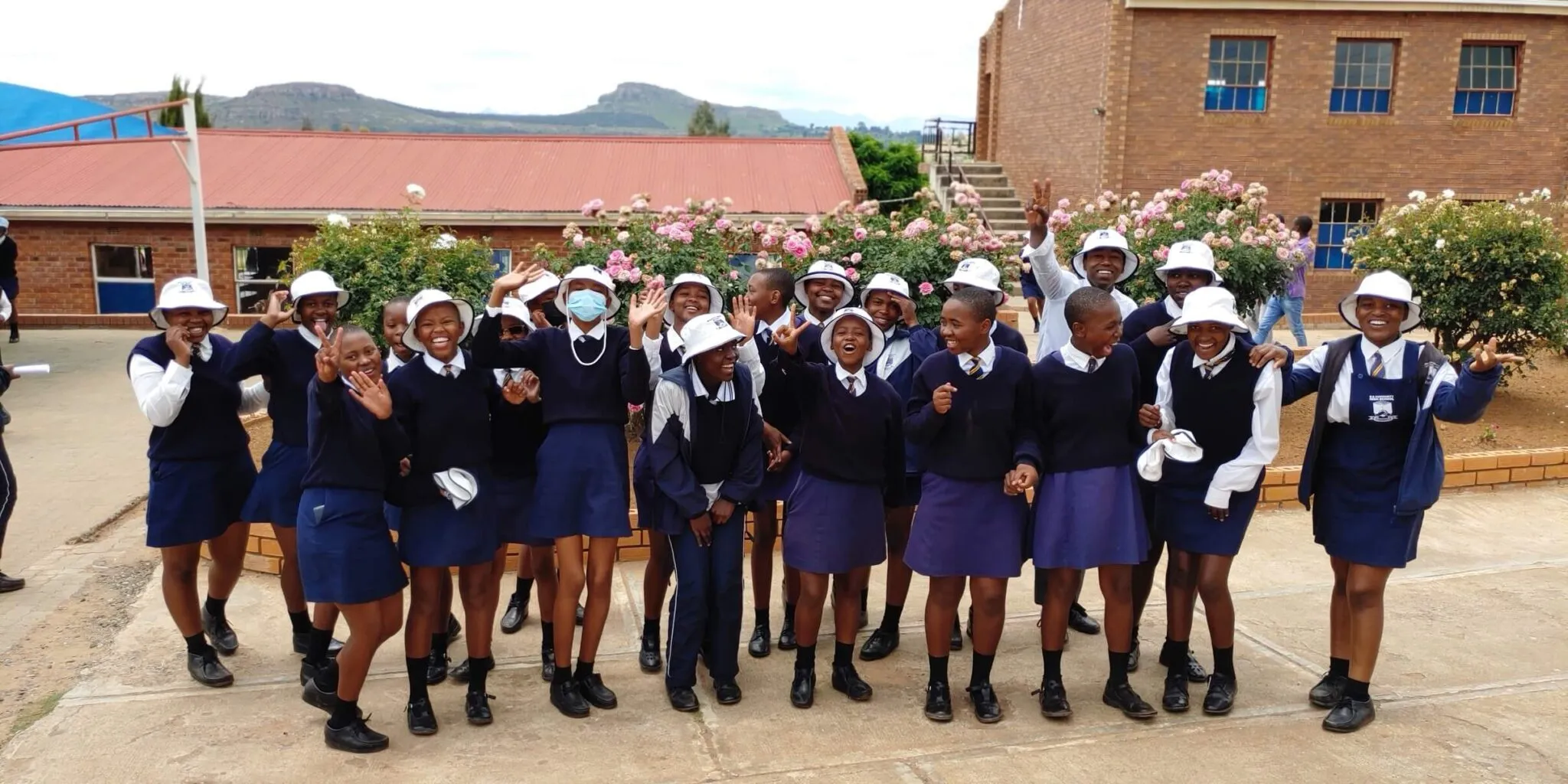 Educare Fund students celebrating at school in Lesotho